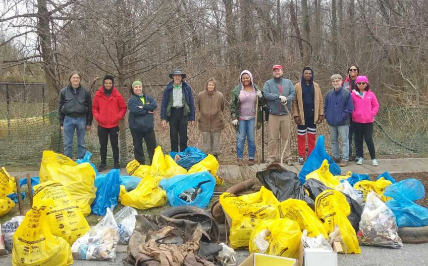 Many Volunteers Clean Up Forest Preserve and New Trail