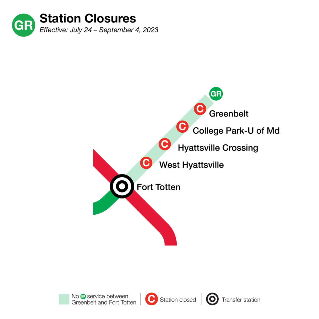 July 24 - Sept 4 Green line closures