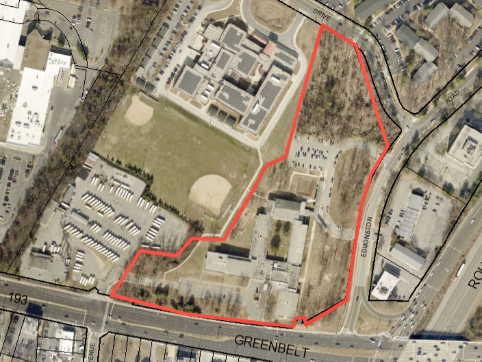 Map of historic high school site